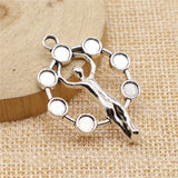 WYSIWYG 4pcs 30x40mm 7 Chakra Yoga Idols Pendant Charms Antique Silver Color For Jewelry Making Zinc Alloy Jewelry Findings