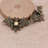 WYSIWYG 4pcs 30x48mm Antique Silver Color Bat Connector Charms For Jewelry Making