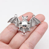 WYSIWYG 4pcs 30x48mm Antique Silver Color Bat Connector Charms For Jewelry Making