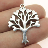 WYSIWYG 4pcs 32x25mm Tree Hearts Charm Pendants Hearts Tree Charm Hearts Tree Pendants For Jewelry Making