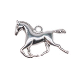 WYSIWYG 4pcs 32x26mm Horse Charms Antique Silver Color For Jewelry Making Zinc Alloy Charms Pendant DIY Jewelry Findings