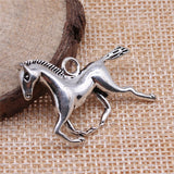 WYSIWYG 4pcs 32x26mm Horse Charms Antique Silver Color For Jewelry Making Zinc Alloy Charms Pendant DIY Jewelry Findings