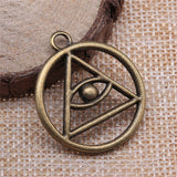 WYSIWYG 4pcs 32x28mm Antique Bronze Color All-Seeing Eye Charms For Jewelry Making