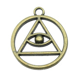 WYSIWYG 4pcs 32x28mm Antique Bronze Color All-Seeing Eye Charms For Jewelry Making