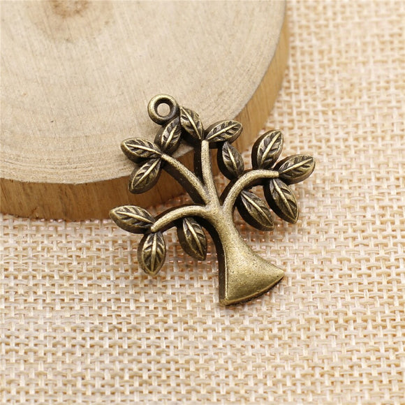 WYSIWYG 4pcs 33x30mm Tree Charms For Jewelry Making Vintage Antique Bronze Color Jewelry Findings