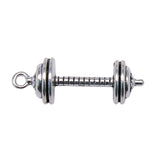 WYSIWYG 4pcs 34x11x11mm Barbell Charms Antique Silver Color Pendant Charms Jewelry Findings For Jewelry Making