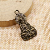 WYSIWYG 4pcs 34x18mm Double Sided Goddess Of Mercy Charms For Jewelry Making Antique Silver Plated Antique Bronze Color EF3712