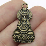 WYSIWYG 4pcs 34x18mm Double Sided Goddess Of Mercy Charms For Jewelry Making Antique Silver Plated Antique Bronze Color EF3712