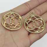 WYSIWYG 4pcs 34x40mm Flower Charms Electrophoresis KC Gold Color Plated For DIY Jewelry Making Charms Pendant Jewelry Findings