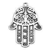 WYSIWYG 4pcs 35x24mm Hamsa Hand Charms Pendant For Jewelry Making 2 Colors Antique Bronze Plated Alloy Charms