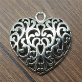 WYSIWYG 4pcs 35x35mm Big Filigree Heart Charm Pendants DIY Jewelry Making Filigree Heart Pendants Charm For Necklace Making EF3735