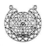 WYSIWYG 4pcs 35x35mm Sri Yantra Pattern Charms For Jewelry Making Antique Silver Color Charm Jewelry Accessories
