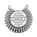 WYSIWYG 4pcs 35x35mm Sri Yantra Pattern Charms For Jewelry Making Antique Silver Color Charm Pendant Jewelry Accessories