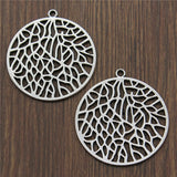 WYSIWYG 4pcs 35x38mm Flower Charms Antique Silver Color For Jewelry Making Zinc Alloy Charms Pendant DIY Jewelry Findings