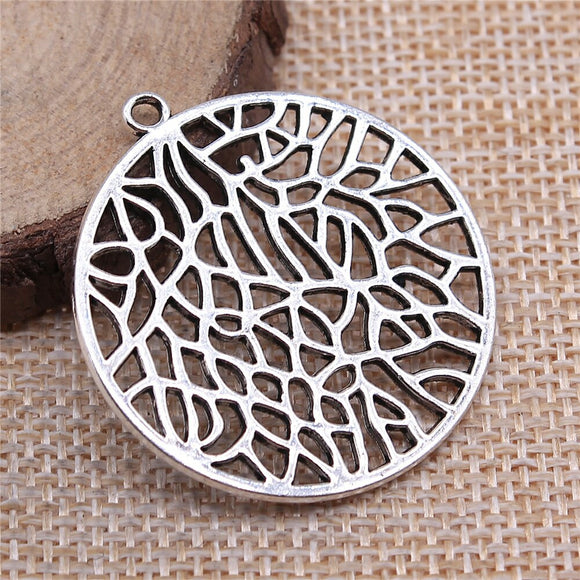 WYSIWYG 4pcs 35x38mm Flower Charms Antique Silver Color For Jewelry Making Zinc Alloy Charms Pendant DIY Jewelry Findings