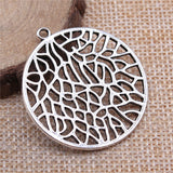 WYSIWYG 4pcs 35x38mm Flower Charms Antique Silver Color For Jewelry Making Zinc Alloy Charms Pendant DIY Jewelry Findings