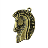 WYSIWYG 4pcs 36x26mm Horse Charms DIY Jewelry Findings Antique Silver Color Antique Bronze Color For Jewelry Making