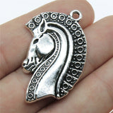 WYSIWYG 4pcs 36x26mm Horse Charms DIY Jewelry Findings Antique Silver Color Antique Bronze Color For Jewelry Making