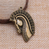WYSIWYG 4pcs 36x26mm Horse Charms DIY Jewelry Findings Antique Silver Color Antique Bronze Color For Jewelry Making