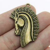 WYSIWYG 4pcs 36x26mm Horse Charms DIY Jewelry Findings Antique Silver Color Antique Bronze Color For Jewelry Making