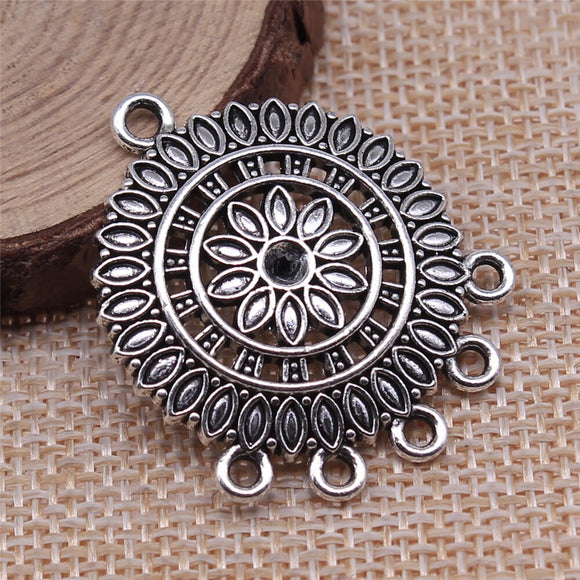 WYSIWYG 4pcs 36x29mm Antique Silver Color Earring Connector For Jewelry Making DIY Jewelry Findings