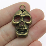 WYSIWYG 4pcs 37x22mm Skull Charms DIY Jewelry Findings Antique Silver Color Antique Bronze Color For Jewelry Making