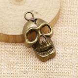WYSIWYG 4pcs 37x22mm Skull Charms DIY Jewelry Findings Antique Silver Color Antique Bronze Color For Jewelry Making