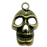 WYSIWYG 4pcs 37x22mm Skull Charms DIY Jewelry Findings Antique Silver Color Antique Bronze Color For Jewelry Making