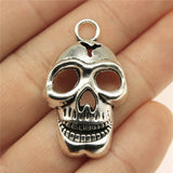 WYSIWYG 4pcs 37x22mm Skull Charms DIY Jewelry Findings Antique Silver Color Antique Bronze Color For Jewelry Making