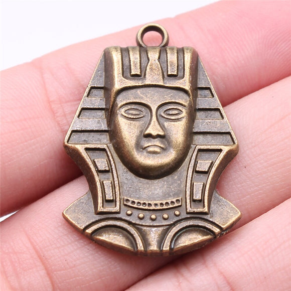 WYSIWYG 4pcs 37x26mm Egypt Queen Cleopatra Charms Pendants For Jewelry Making Antique Silver Plated Antique Bronze Color