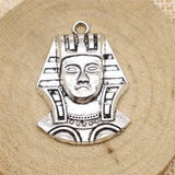 WYSIWYG 4pcs 37x26mm Egypt Queen Cleopatra Charms Pendants For Jewelry Making Antique Silver Plated Antique Bronze Color