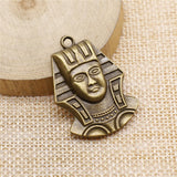 WYSIWYG 4pcs 37x26mm Egypt Queen Cleopatra Charms Pendants For Jewelry Making Antique Silver Plated Antique Bronze Color