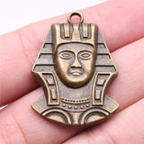 WYSIWYG 4pcs 37x26mm Egypt Queen Cleopatra Charms Pendants For Jewelry Making Antique Silver Plated Antique Bronze Color