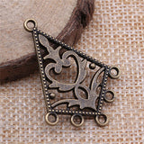 WYSIWYG 4pcs 37x27mm Charm Porous Earring Connector Earring Connector DIY Handmade For Jewelry Findings Earring Connector