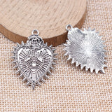 4pcs 37x29mm Antique Silver Color Gothic Rose Love Eye Charms For Jewelry Making ef4274