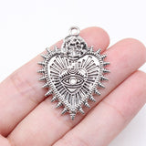 4pcs 37x29mm Antique Silver Color Gothic Rose Love Eye Charms For Jewelry Making ef4274