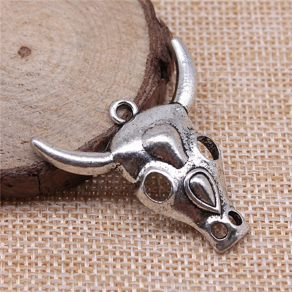 WYSIWYG 4pcs 37x35mm Tau Charms Antique Silver Color Pendant Charms For Jewelry Making Jewelry Accessories