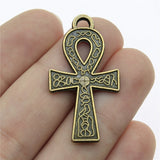 WYSIWYG 4pcs 38x21mm Double Sided Ankh Cross Charm Ankh Cross Pendants For Jewelry Making Ankh Cross Pendants Charm