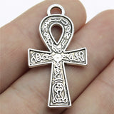 WYSIWYG 4pcs 38x21mm Double Sided Ankh Cross Charm Ankh Cross Pendants For Jewelry Making Ankh Cross Pendants Charm