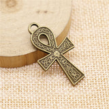 WYSIWYG 4pcs 38x21mm Double Sided Ankh Cross Charm Ankh Cross Pendants For Jewelry Making Ankh Cross Pendants Charm
