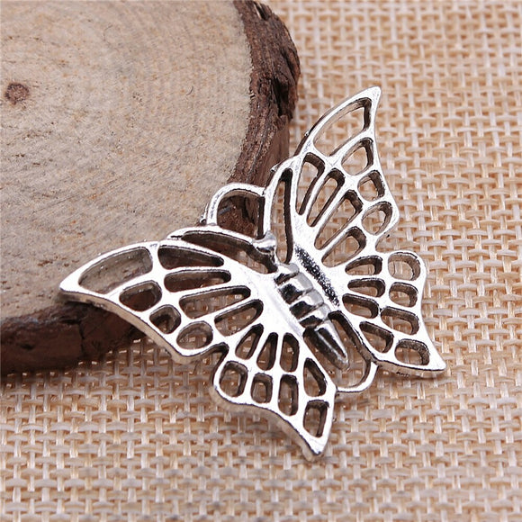 WYSIWYG 4pcs 38x27mm Butterfly Charms For Jewelry Making Flying Butterfly Charms Hollow Butterfly Charms