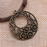 WYSIWYG 4pcs 38x34mm Hollow Round Flower For Earring Making Jewelry Findings For Jewelry Making