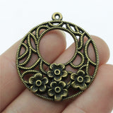 WYSIWYG 4pcs 38x34mm Hollow Round Flower For Earring Making Jewelry Findings For Jewelry Making