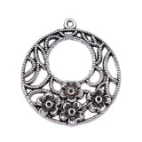 WYSIWYG 4pcs 38x34mm Hollow Round Flower For Earring Making Jewelry Findings For Jewelry Making