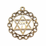 WYSIWYG 4pcs 38x35mm Star Of David Round Charm Antique Silver Color Star Of David Charm Star Of David Charm