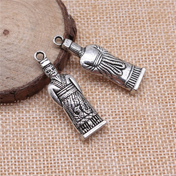 WYSIWYG 4pcs 39x12x5mm The Gentry The Emperor The Lord Charms Antique Silver Color For Jewelry Making Charms Jewelry Findings