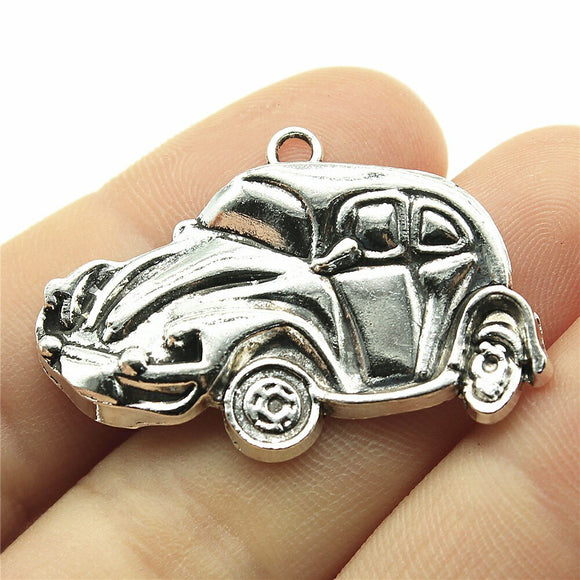 WYSIWYG 4pcs 39x26mm 2 Colors Antique Silver Color Antique Bronze Plated Vintage Car Pendant Lucky Car Pendant Lucky Car Charm