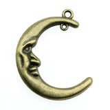 WYSIWYG 4pcs 39x30mm Moon Charms DIY Jewelry Findings Antique Silver Color Antique Bronze Color For Jewelry Making