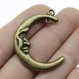 WYSIWYG 4pcs 39x30mm Moon Charms DIY Jewelry Findings Antique Silver Color Antique Bronze Color For Jewelry Making