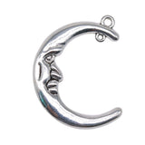 WYSIWYG 4pcs 39x30mm Moon Charms DIY Jewelry Findings Antique Silver Color Antique Bronze Color For Jewelry Making